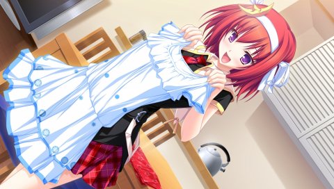 Tenmaso, maikaze no melt, tsubaki nazuna, девушка, радость, платье