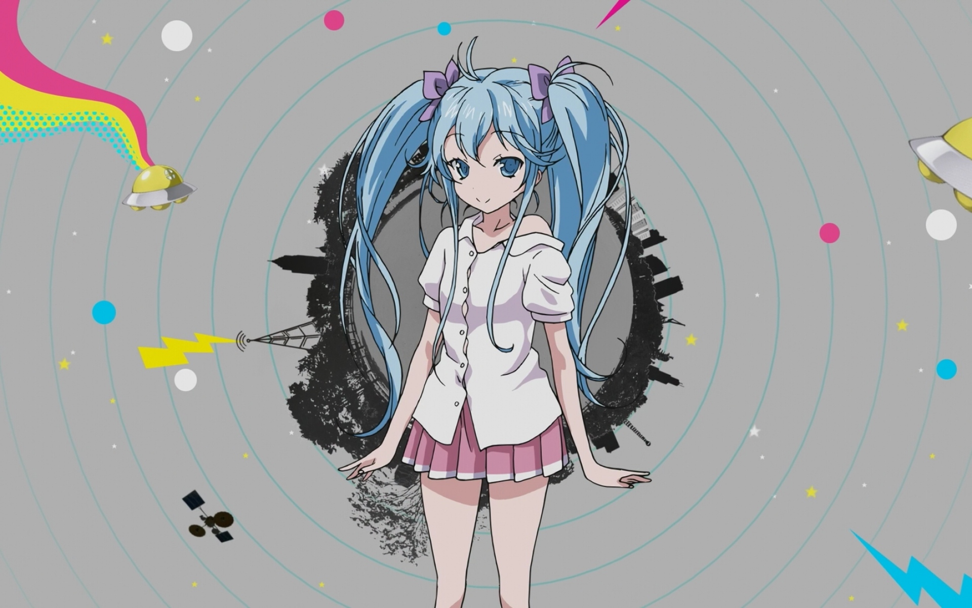 Картинки Denpa onna to seishun otoko, touwa erio, девушка, улыбка, милый, юбка, фон фото и обои на рабочий стол