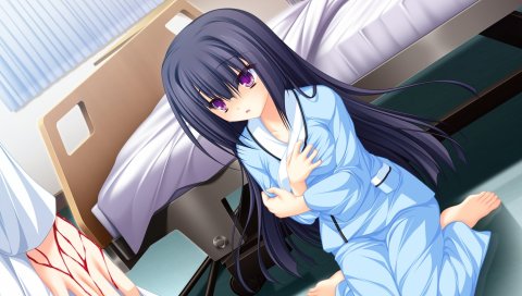 Mikagami mamizu, lunaris filia, minase yukari, девушка, пижама, кровать