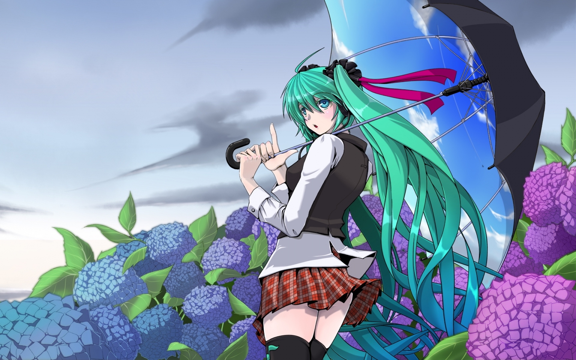 Картинки Амино-dopple, вокалоид, hatsune miku, носки, зонтик фото и обои на рабочий стол