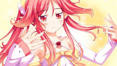 Shukufuku no campanella, garnet erin, девушка, улыбка, руки, платье