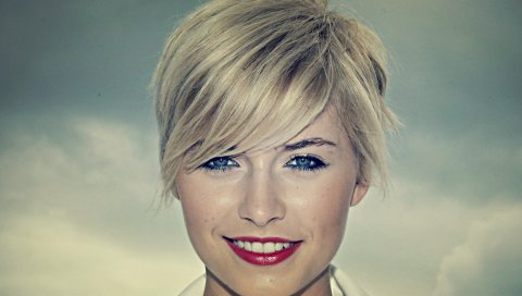 Lena gercke, светлые волосы, макияж, улыбаясь, лицо