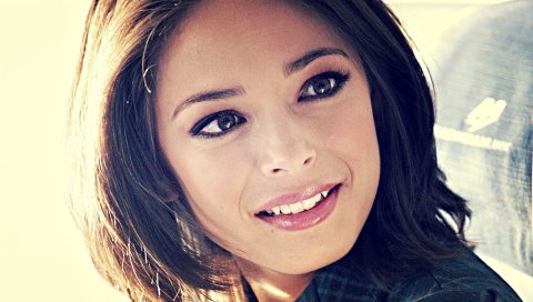 Kristin kreuk, брюнетка, знаменитость, улыбка, лицо