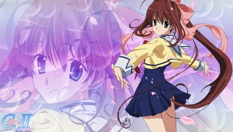 Da capo, da capo ii, asakura otome, девушка, брюнетка, лепестки, юбка
