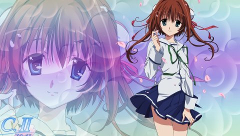 Da capo, da capo ii, asakura yume, девушка, брюнетка, юбка, ветер