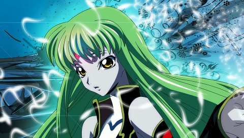 Код geass, девушка, волосы, зеленый, глаза