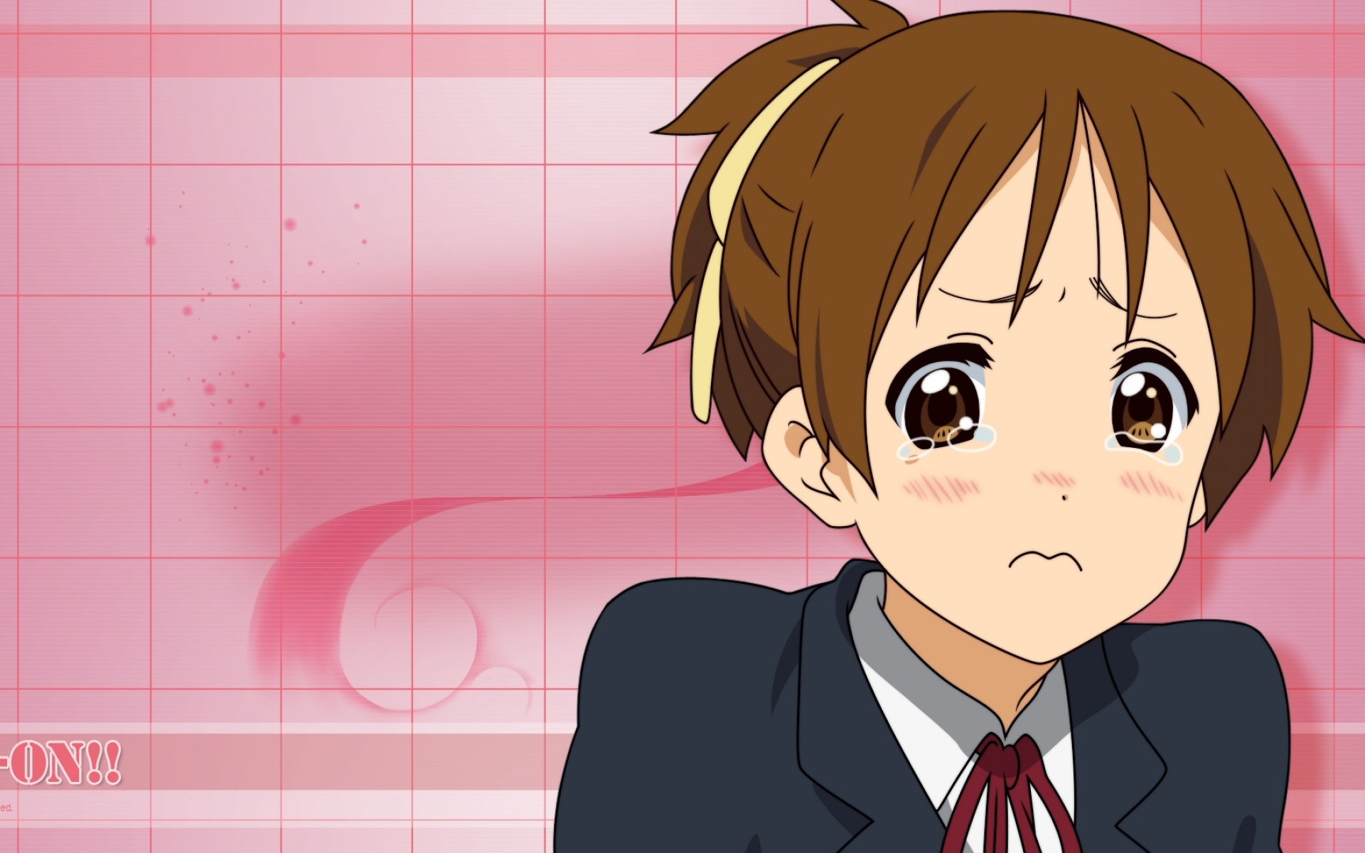 Картинки K-on, hirasawa yui, девушка, брюнетка, слезы, плач фото и обои на рабочий стол
