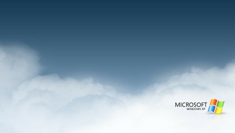 Windows xp, облака, серый, белый