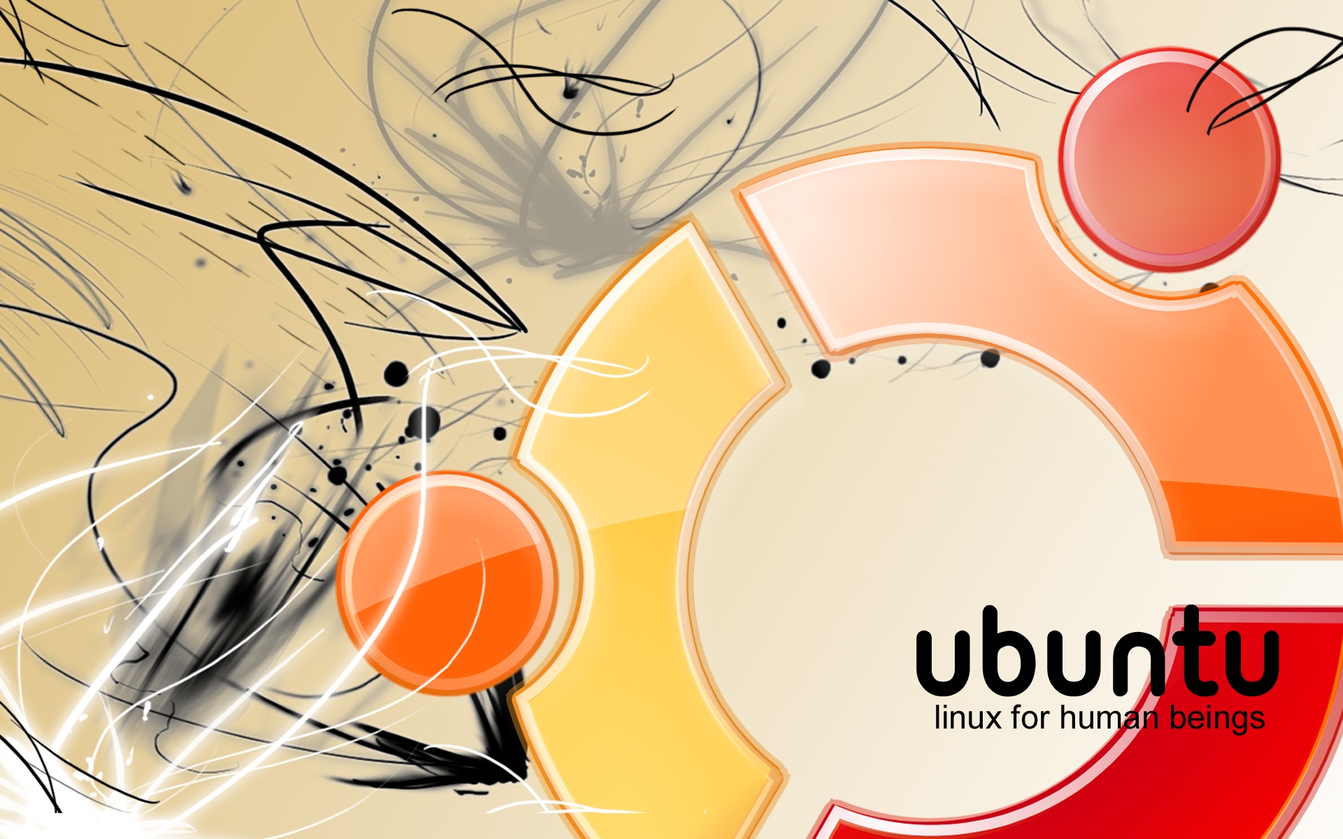 Картинки Ubuntu, linux, orange, red, yellow, abstract фото и обои на рабочий стол