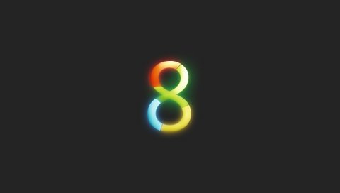 Окна 8, серый, зеленый, желтый, синий