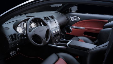 Aston martin, v12, победитель, 2004, салон, салон, руль, спидометр