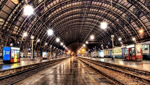 Метро, ??ночь, железная дорога, город, hdr