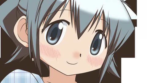 Hidamari эскиз, девушка, милый, большие глаза, улыбка