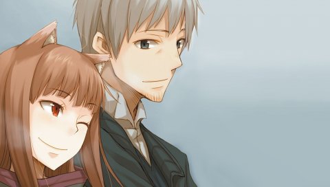 Ayakura juu, spice and wolf, horo, craft lawence, девушка, мальчик, улыбка, уши