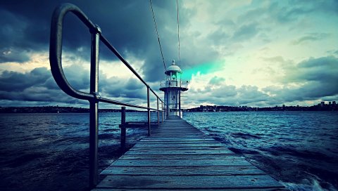 Маяк, море, строительство, надзор