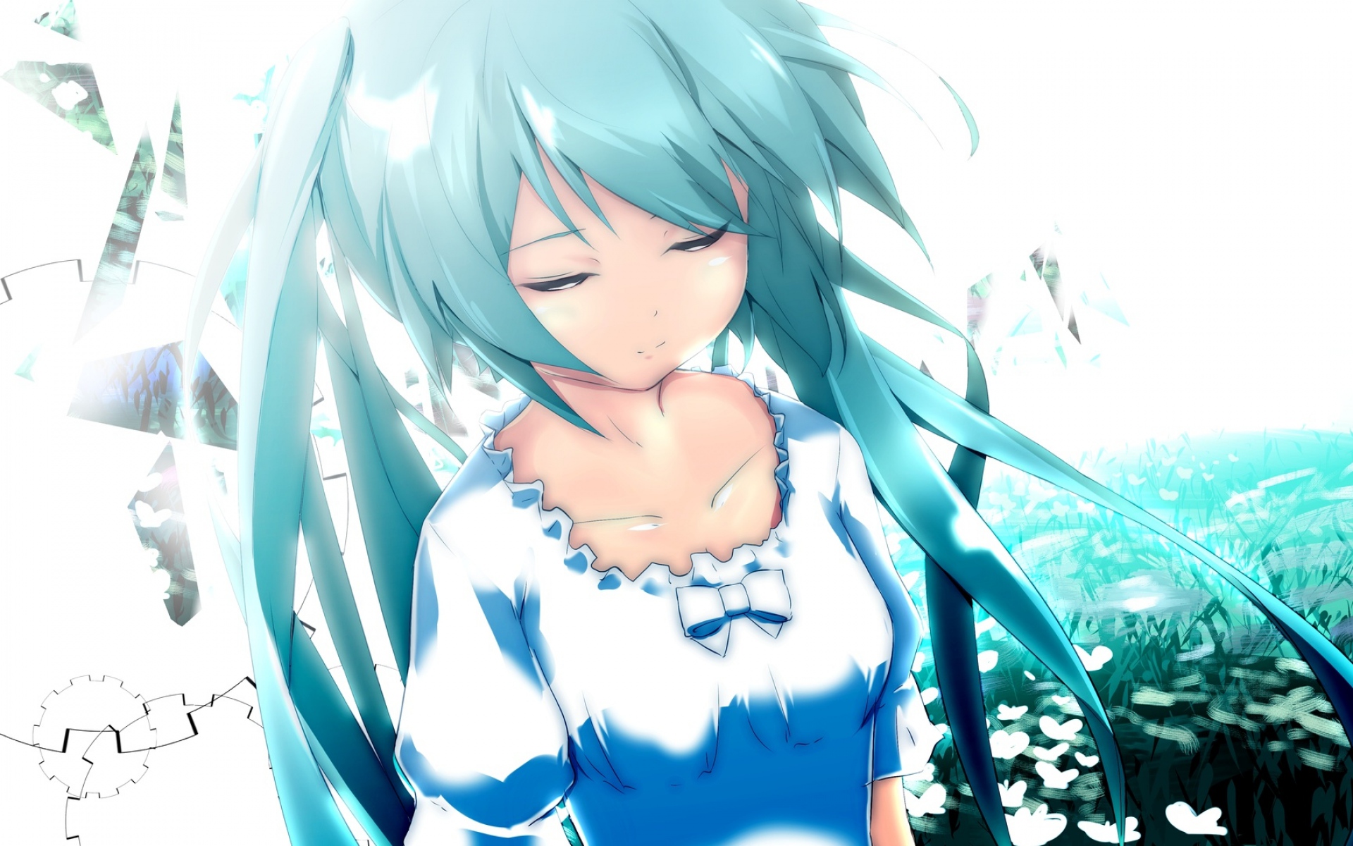 Картинки Вокалоид, hatsune miku, девушка, цветы фото и обои на рабочий стол