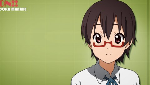 K-on, manabe nodoka, девушка, очки