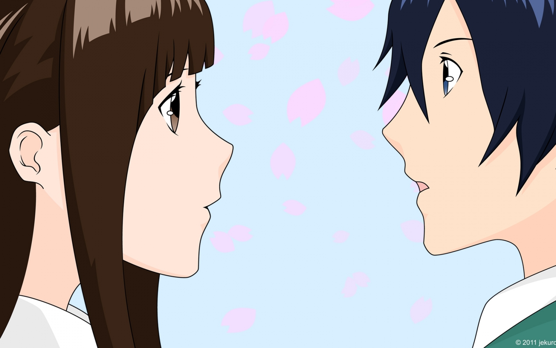 Картинки Bakuman, mashiro moritaka, azuki miho, девушка, мальчик, брюнетки, профиль фото и обои на рабочий стол