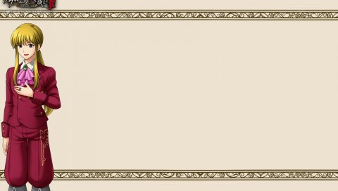 Umineko no naku koro ni, уширомия лев, девушка, блондин, кольцо, улыбка