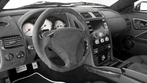 Aston martin, побеждает, 2005, салон, салон, руль, спидометр