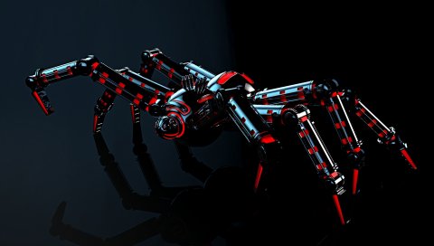 Механизм, отражение, паук, робот, свет