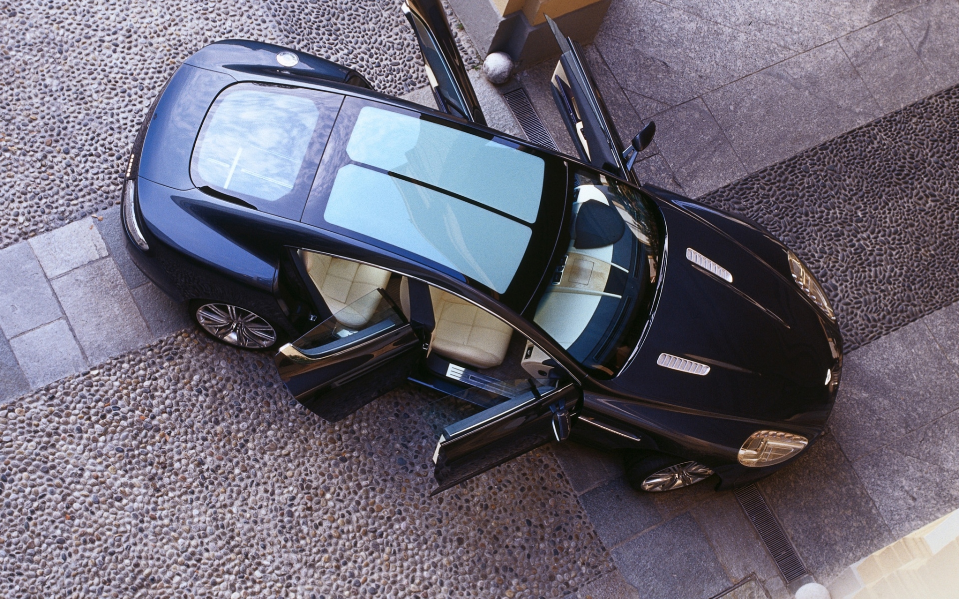 Картинки Aston martin, rapide, 2006, концепт-кар, синий, вид сверху, автомобиль фото и обои на рабочий стол