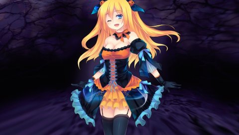 Aizawa hikaru, девушка, блондинка, флирт, платье