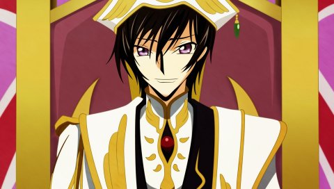Код geass, lelouch lamperouge, мальчик, брюнетка, милый, улыбка