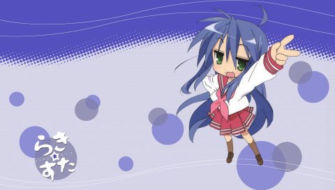 Удачливая звезда, hiiragi kagami, жест, палец