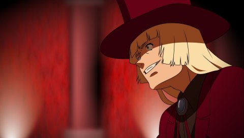 Kara no kyoukai, парень, светлые волосы, шляпа, улыбка
