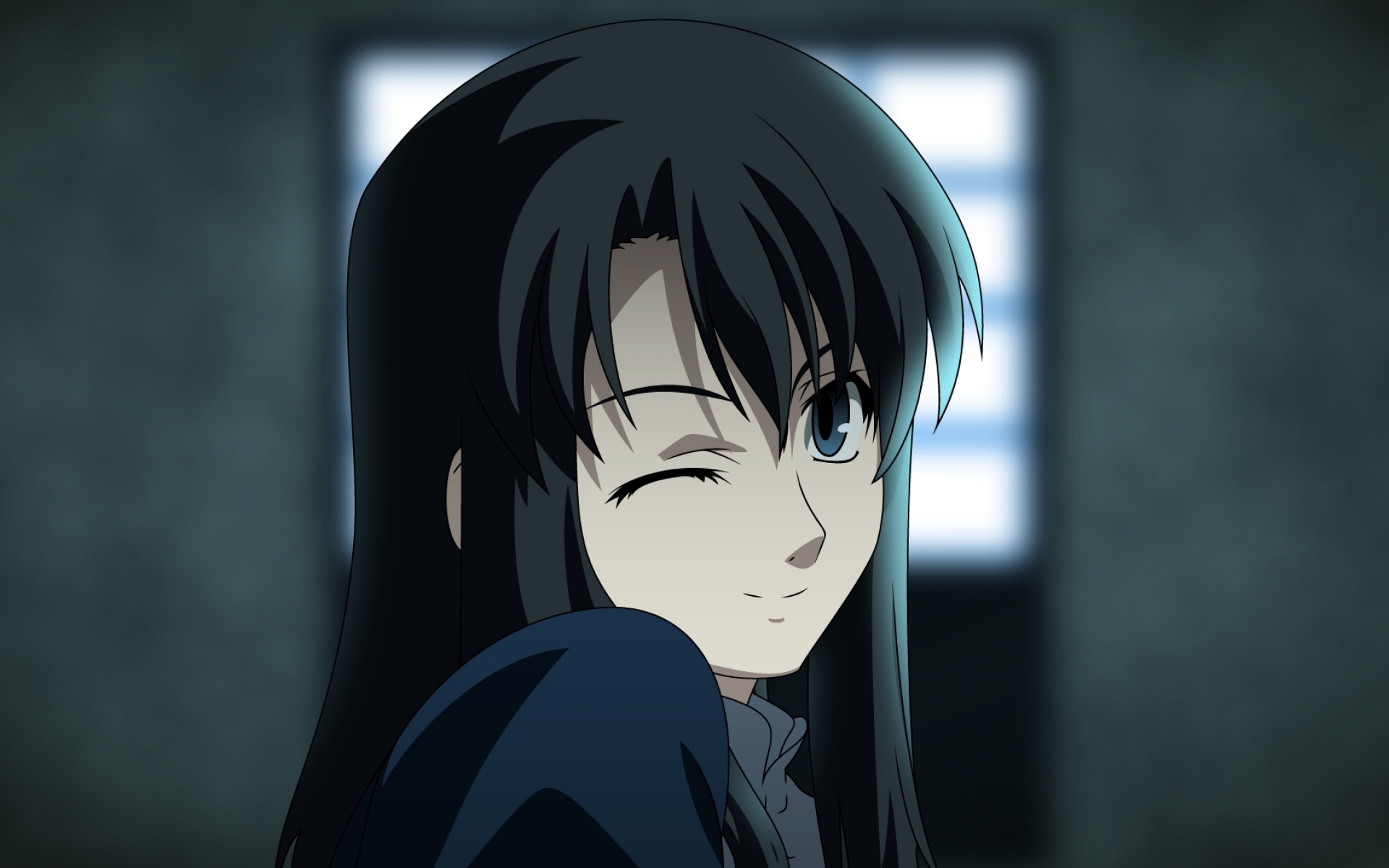 Картинки Kara no kyoukai, девушка, брюнетка, милый, улыбка фото и обои на рабочий стол