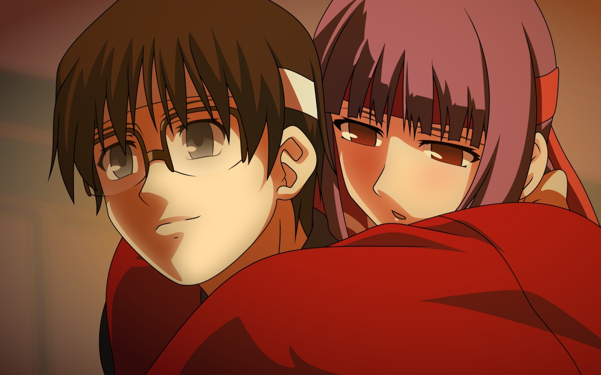 Картинки Kara no kyoukai, мальчик, девушка, обнять фото и обои на рабочий стол