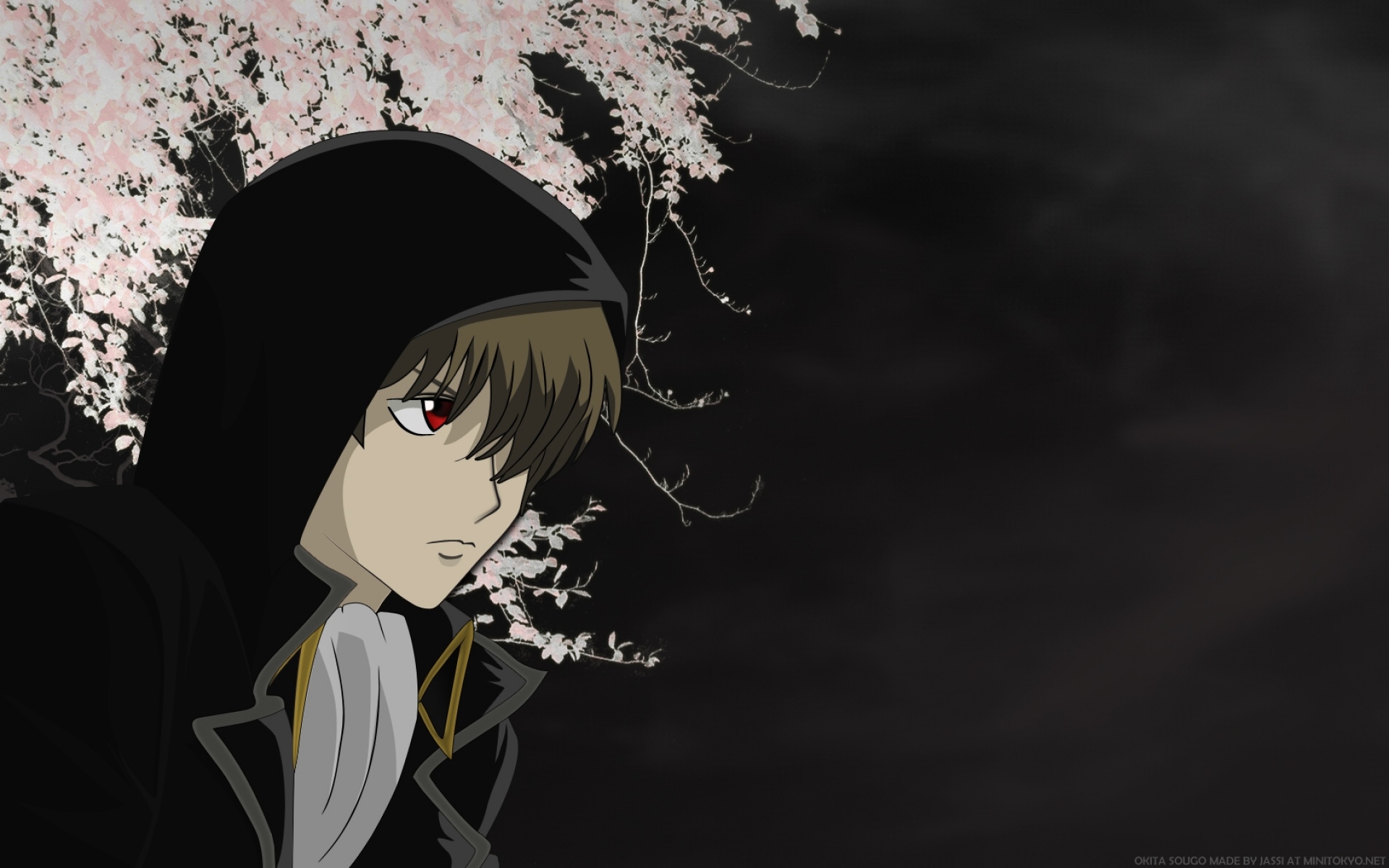 Картинки Gintama, okita sougo, boy, bangs, night фото и обои на рабочий стол