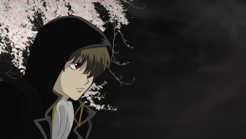 Gintama, okita sougo, boy, bangs, night