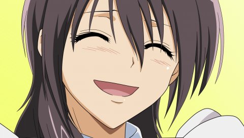 Kaichou wa maid-sama, misaki ayuzawa, девушка, брюнетка, челки, смех