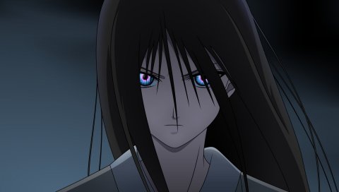 Kara no kyoukai, ryougi shiki, девушка, брюнетка, взгляд, челки
