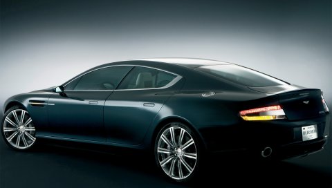 Aston martin, rapide, 2006, концепт-кар, черный, вид сбоку, авто