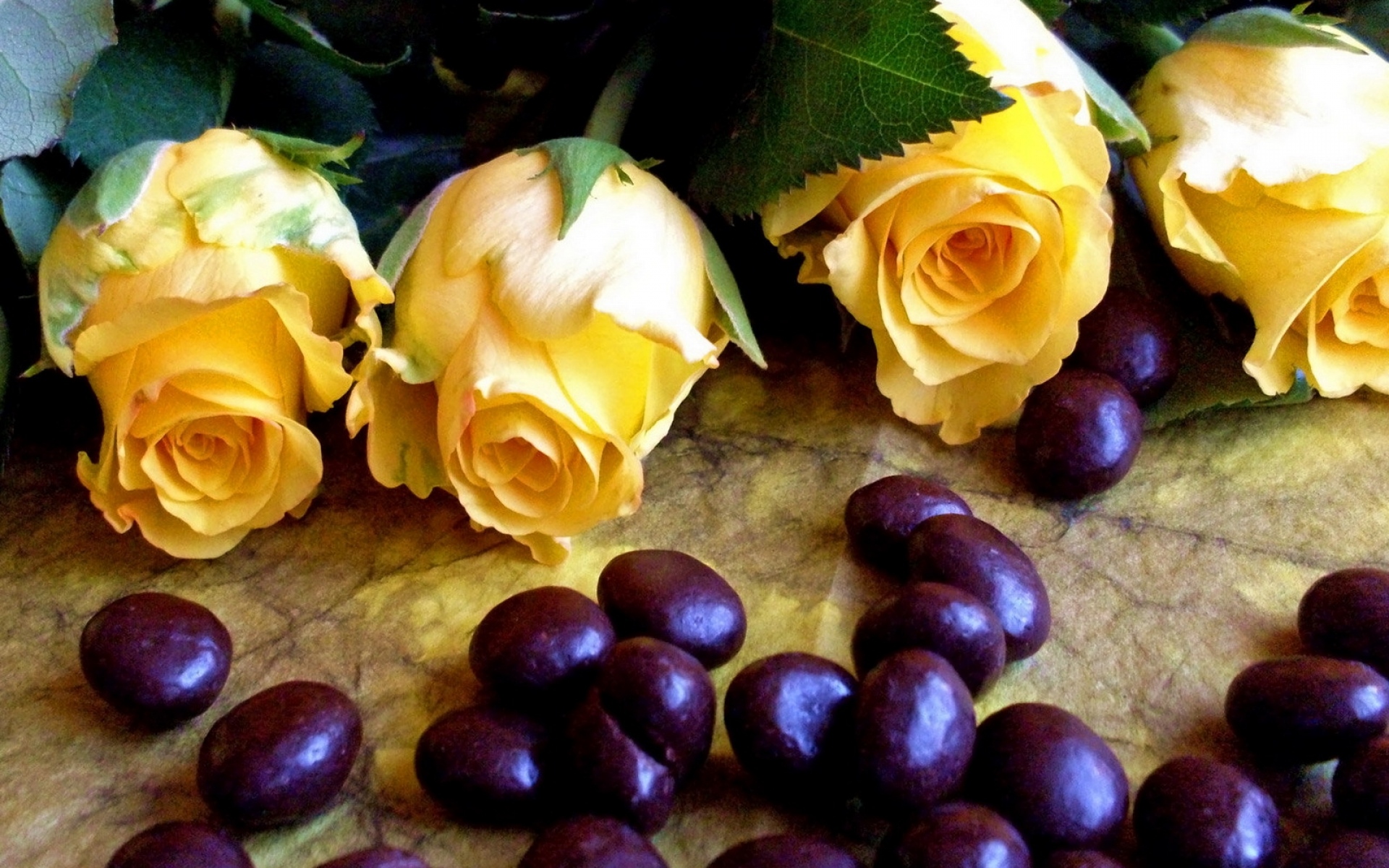 Цветы букеты обои шоколадные тона