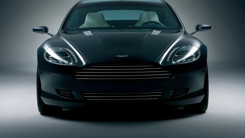 Aston martin, rapide, 2006, черный, вид спереди, концепт-кар, авто