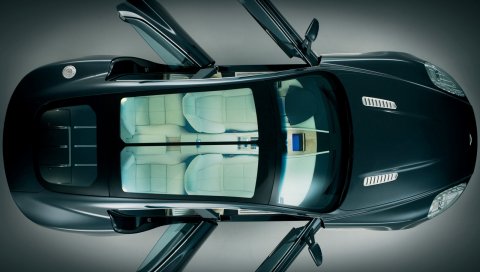 Aston martin, rapide, 2006, черный, вид сверху, концепт-кар, авто