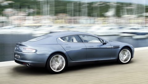 Aston martin, rapide, 2009, синий, вид сбоку, стиль, скорость