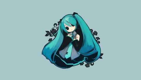 Вокалоид, hatsune miku, пути дьявол, девушка, узоры, поза