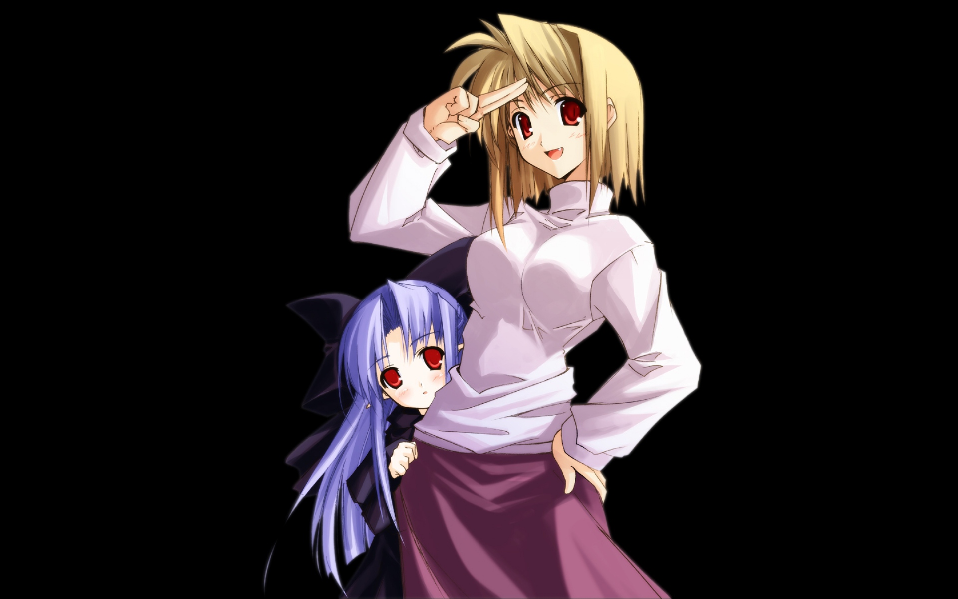 Картинки Shingetsutan tsukihime, melty blood, arcueid brunestud, ren, girl, pose, smile фото и обои на рабочий стол