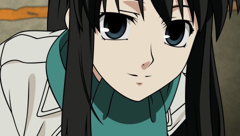 Kara no kyoukai, kokutou azaka, девушка, брюнетка, глаз