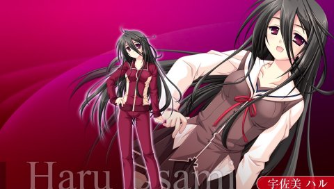 G senjou no maou, usami haru, девушка, брюнетка, костюм, улыбка