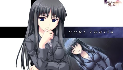 G senjou no maou, tokita yuki, девушка, брюнетка, улыбка