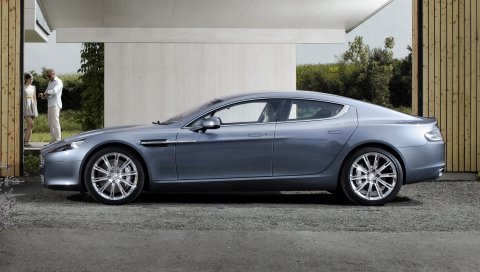 Aston martin, rapide, 2009, синий, вид сбоку, стиль, асфальт