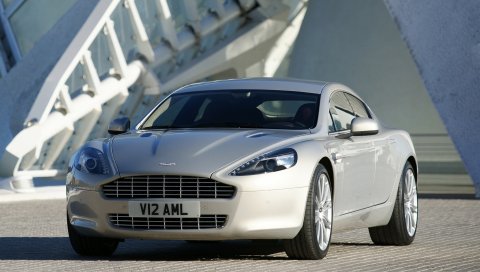 Aston martin, rapide, 2009, серебро, вид спереди, авто