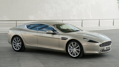 Aston martin, rapide, 2009, серый, вид сбоку, стиль