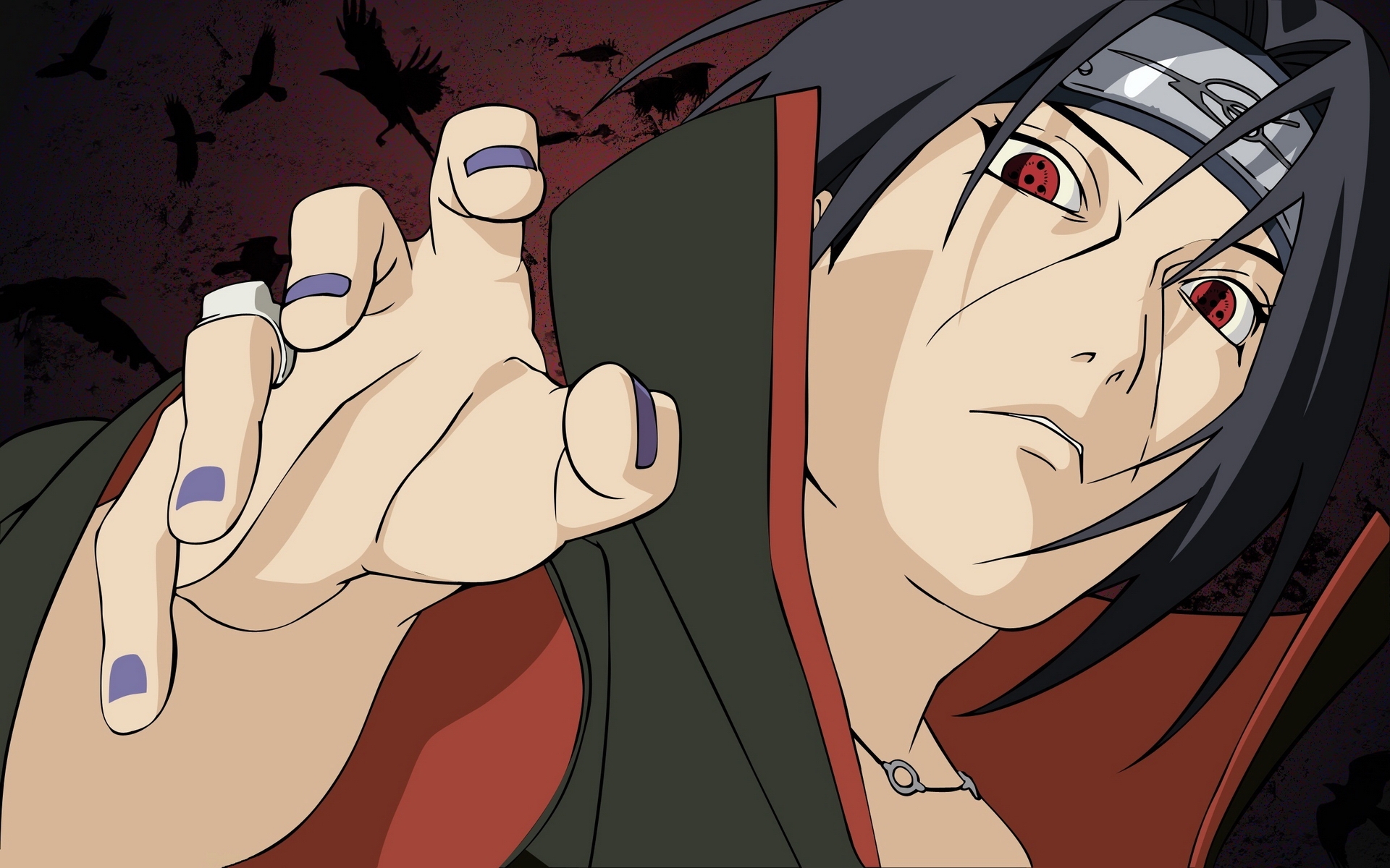 Картинки Itachi, мальчик, брюнетка, рука, гвоздь фото и обои на рабочий стол